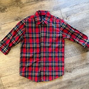 GAP Red Plaid Kids Button Down Shirt